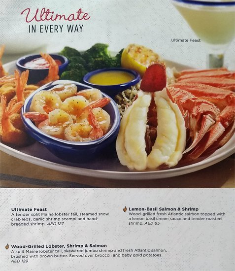 red lobster lunch menu